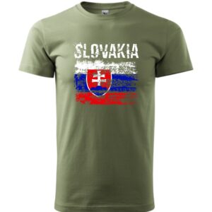 Tričko SLOVAKIA raster - olivové