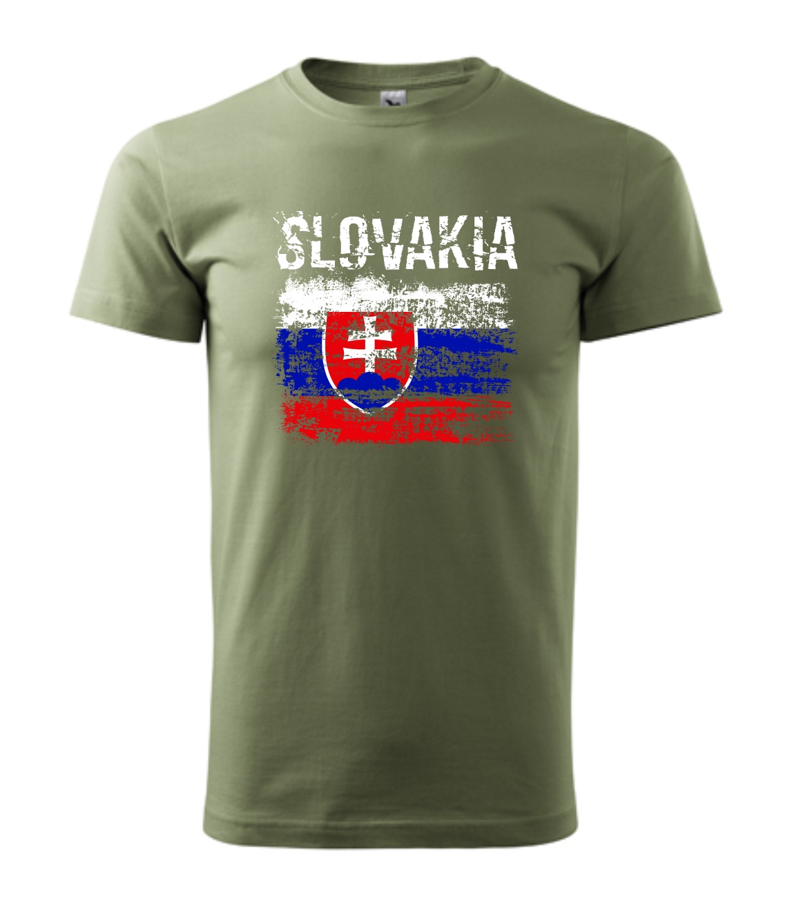 Tričko SLOVAKIA raster - olivové