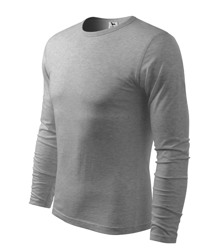 Tričko s dlhým rukávom MALFINI Fit-T Long 160g - tmavosivý melír