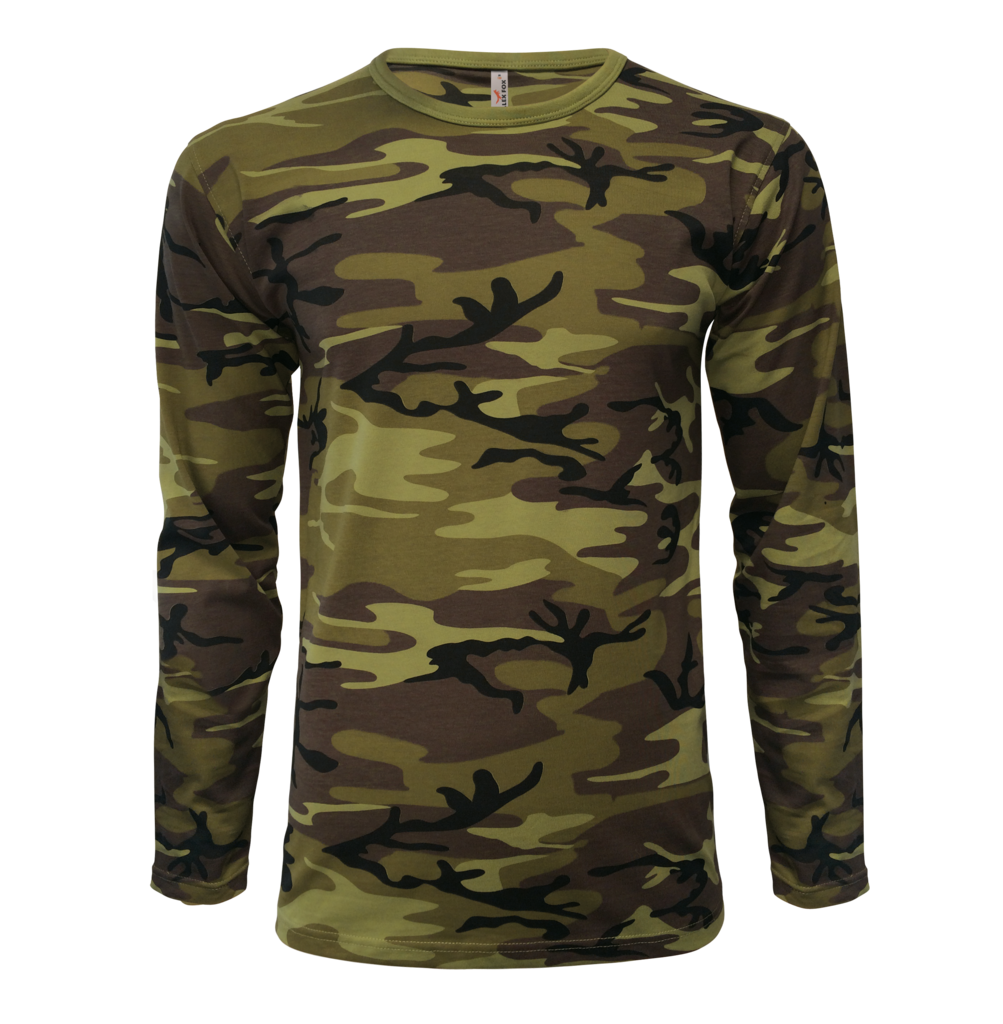 Tričko pánske Military s dlhým rukávom - česká maskovacia