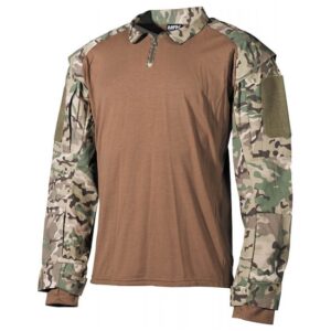 Košeľa taktická MFH US Tactical 02611X so suchým zipsom  - multicam