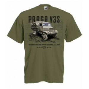 Tričko STRIKER s potlačou PRAGA V3S - olivové