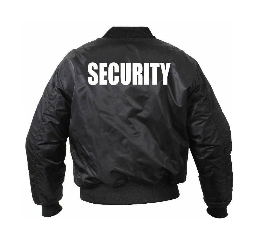 Bunda letecká MA-1 Bomber SECURITY - čierna