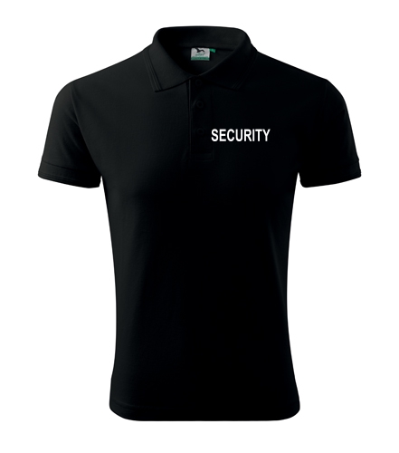 Polokošeľa SECURITY 180g s bielym nápisom - čierna