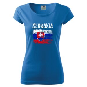 Tričko SLOVAKIA raster dámske - svetlomodré