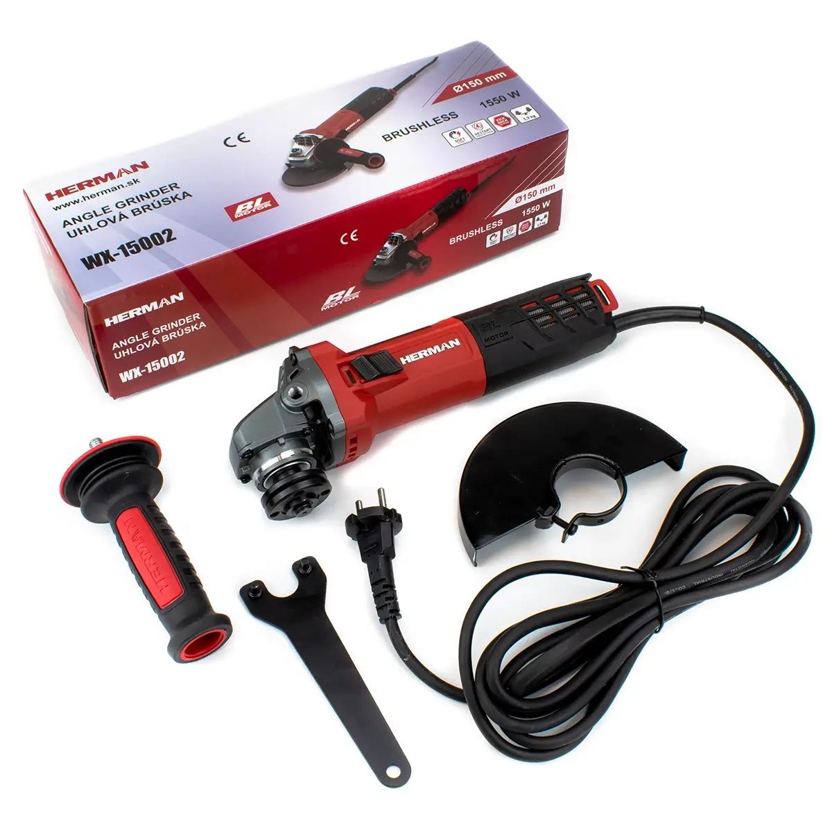 Uhlová brúska HERMAN WX-15002 BL 150 mm | 1550 W | Náradie | Nástroje – Obrázok 2