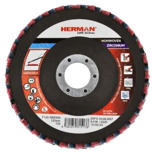 Kombinovaný lamelový kotúč HERMAN LWR-10 Area ZirTex 125mm | Zirconia | medium / P120
