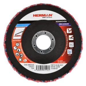 Kombinovaný lamelový kotúč HERMAN LWR-10 Area ZirTex 125mm | Zirconia | medium / P80