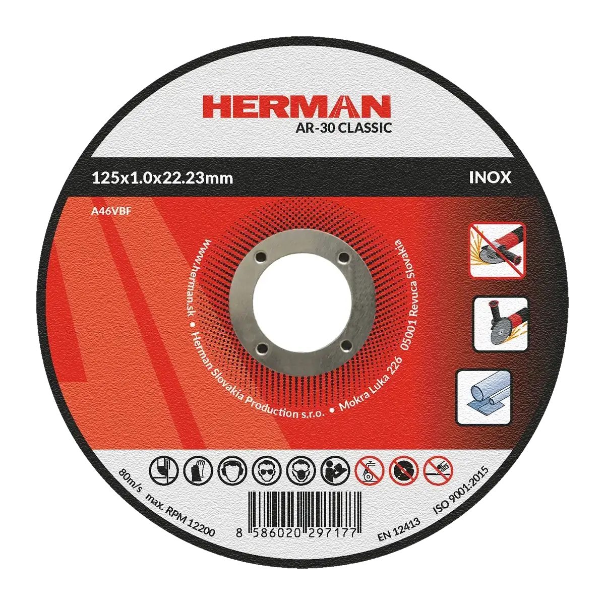 Rezný kotúč HERMAN AR-30 Classic | Na nerez 125x1