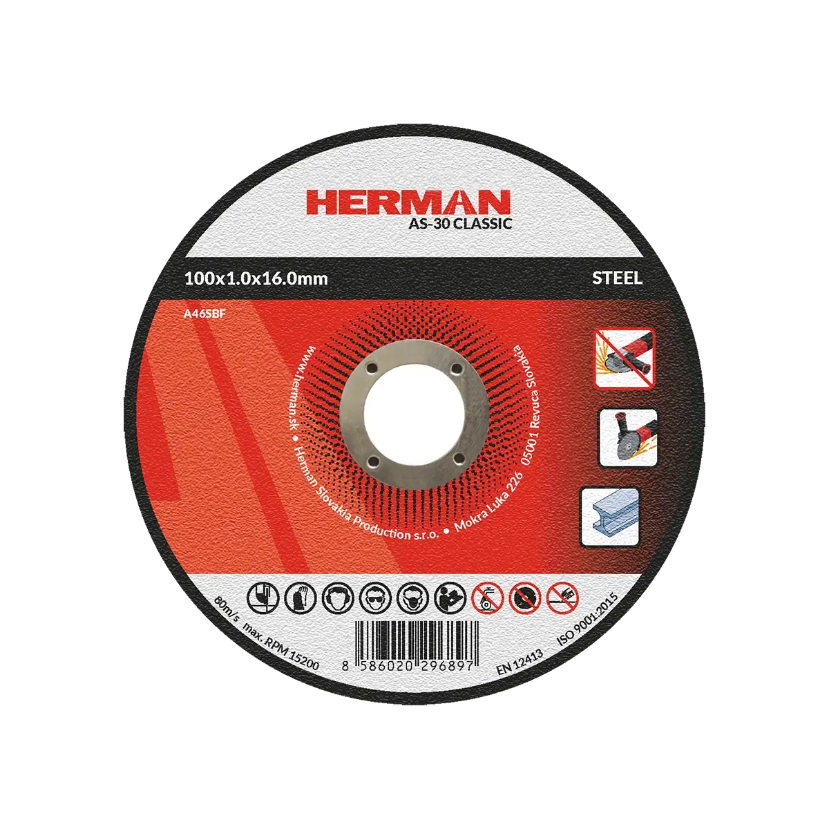 Rezný kotúč HERMAN AS-30 Classic | Na oceľ 100x1