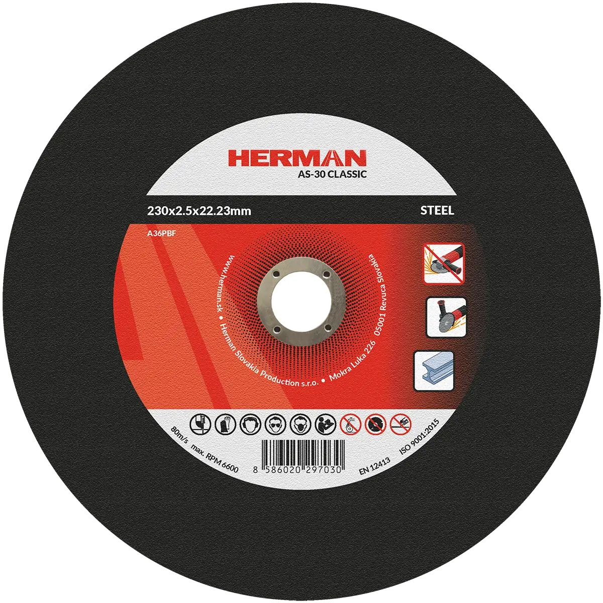Rezný kotúč HERMAN AS-30 Classic | Na oceľ 230x2