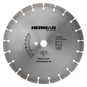 Diamantový kotúč HERMAN BD-25 Beton 300x25