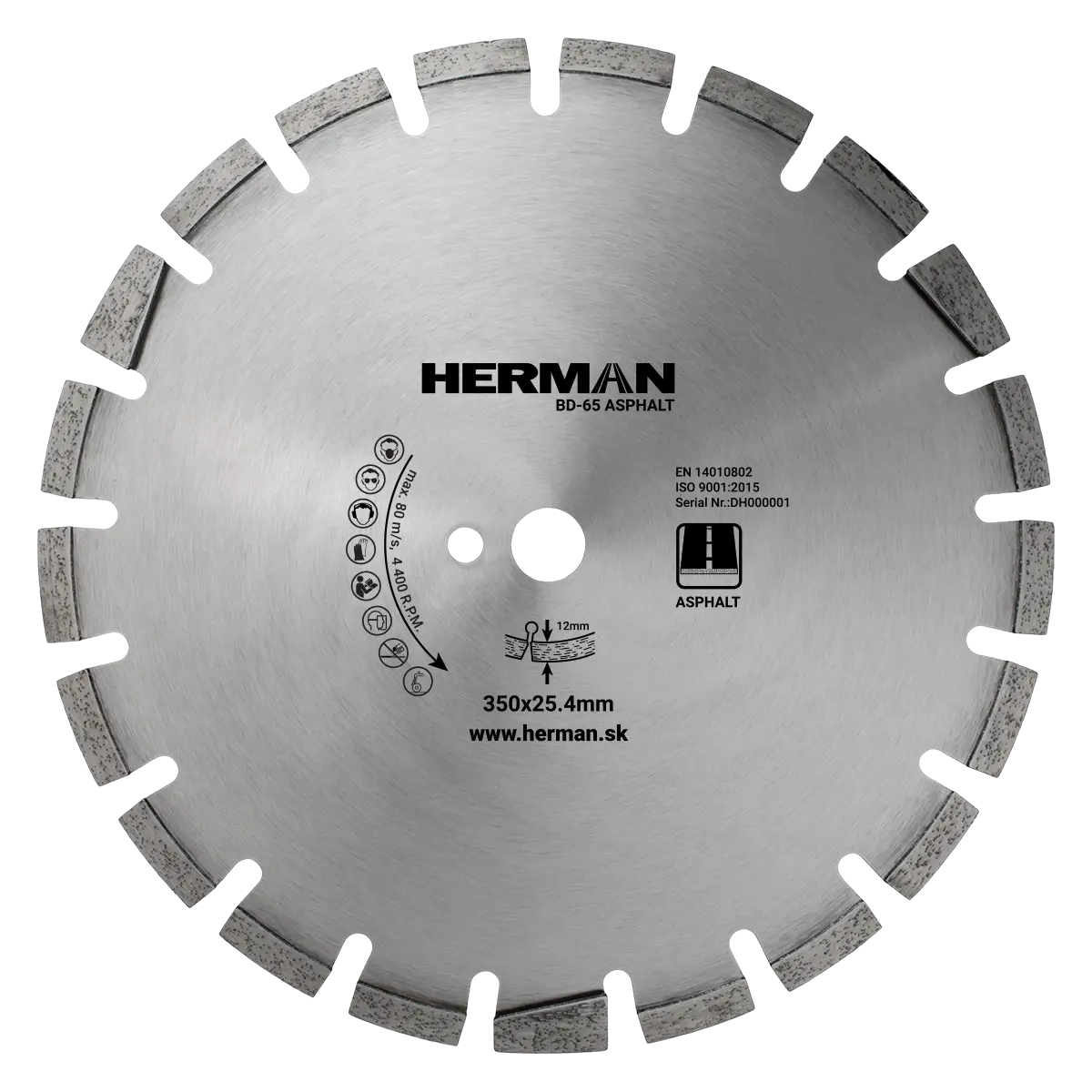 Diamantový kotúč HERMAN BD-65 Asphalt 350x25