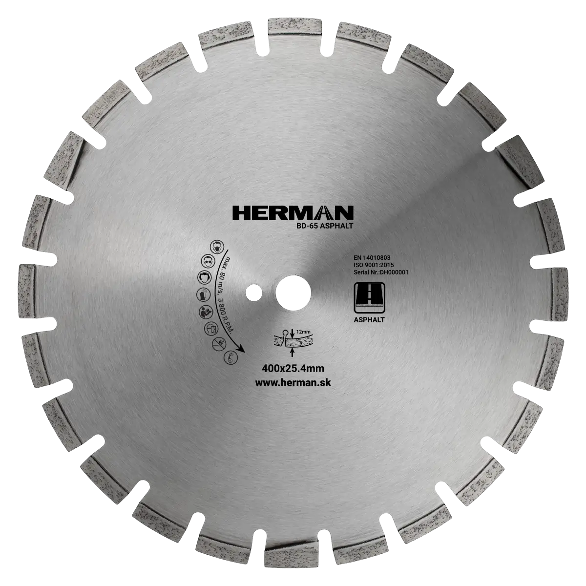 Diamantový kotúč HERMAN BD-65 Asphalt 400x25