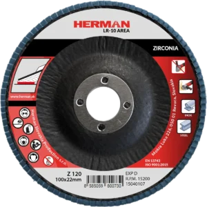 Lamelový kotúč HERMAN LR-10 Area 100mm | P120 | zirconia