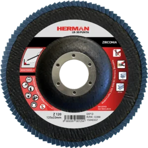 Lamelový kotúč HERMAN LR-30 Punta 125mm | P120 | zirconia