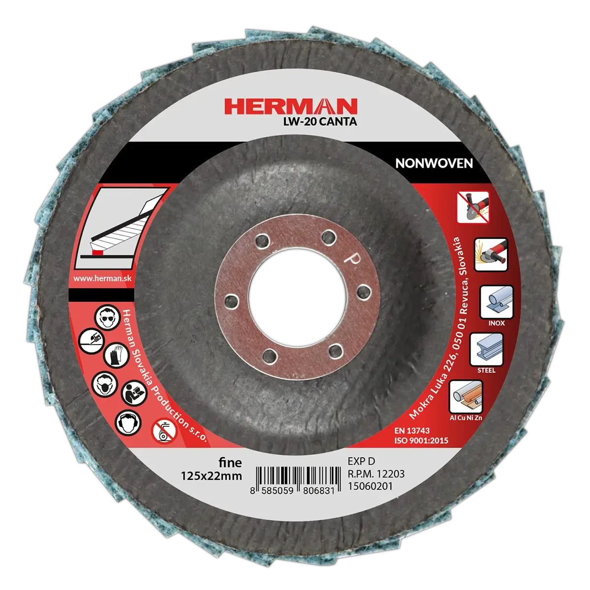 Lamelový kotúč HERMAN LW-20 Canta Non-woven | 125mm | fine