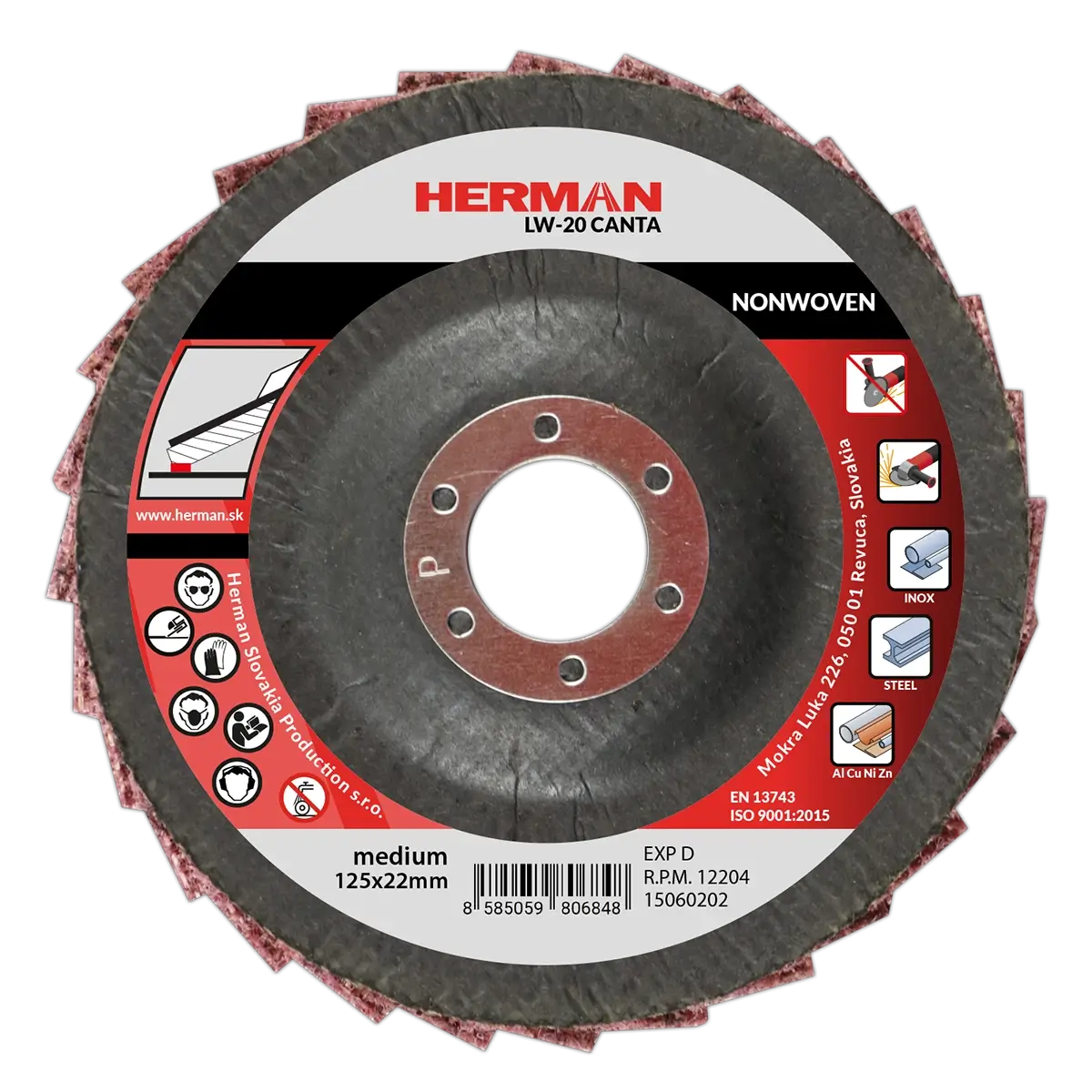 Lamelový kotúč HERMAN LW-20 Canta Non-woven | 125mm | medium
