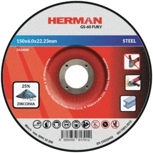 Brúsny kotúč HERMAN GS-60 Fury | Na oceľ 150x6