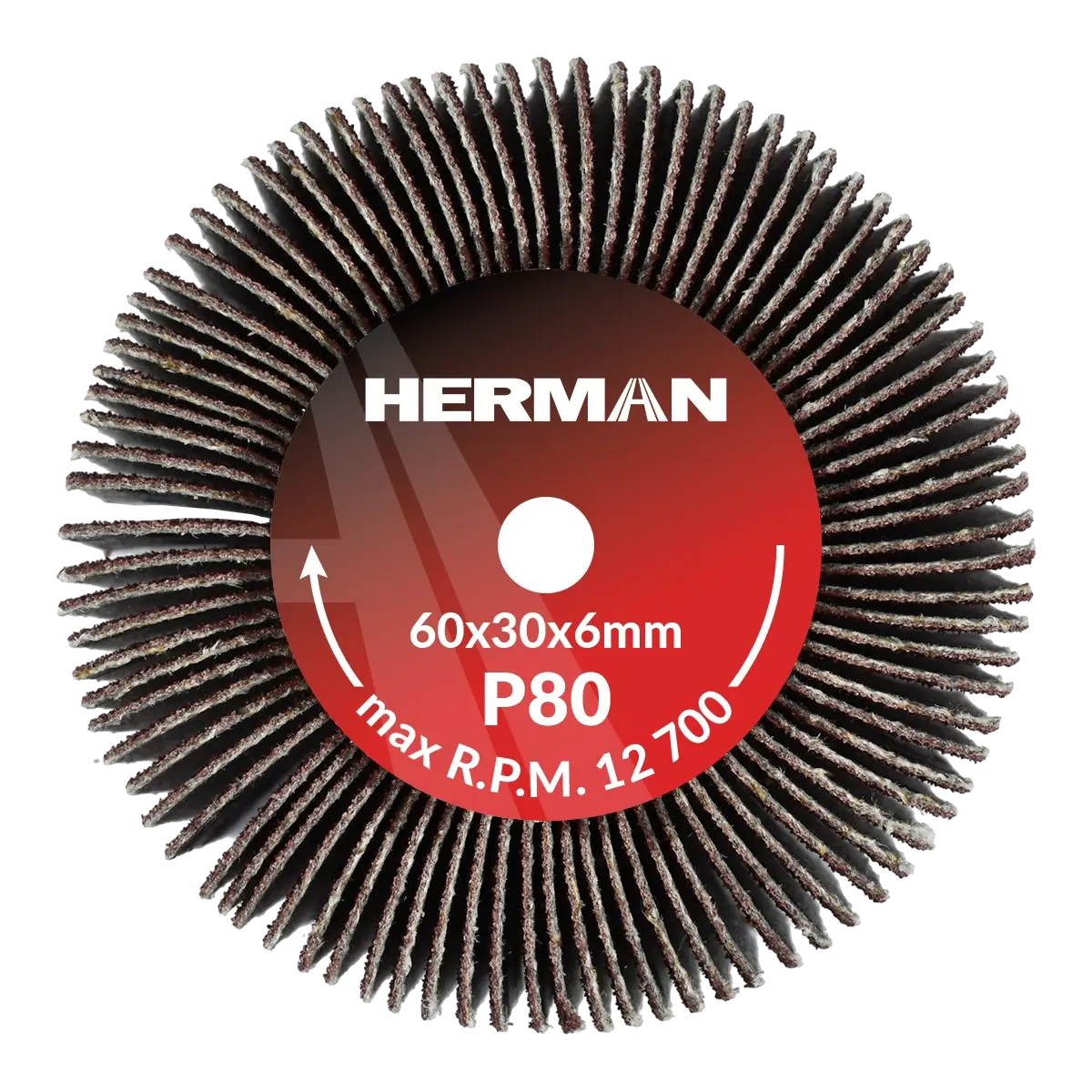 Brúsny kotúč na stopke HERMAN FWS-10/S 60x30x6mm | Corundum | P80