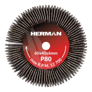 Brúsny kotúč na stopke HERMAN FWS-10/S 60x40x6mm | Corundum | P80