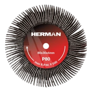 Brúsny kotúč na stopke HERMAN FWS-10/S 80x30x6mm | Corundum | P80
