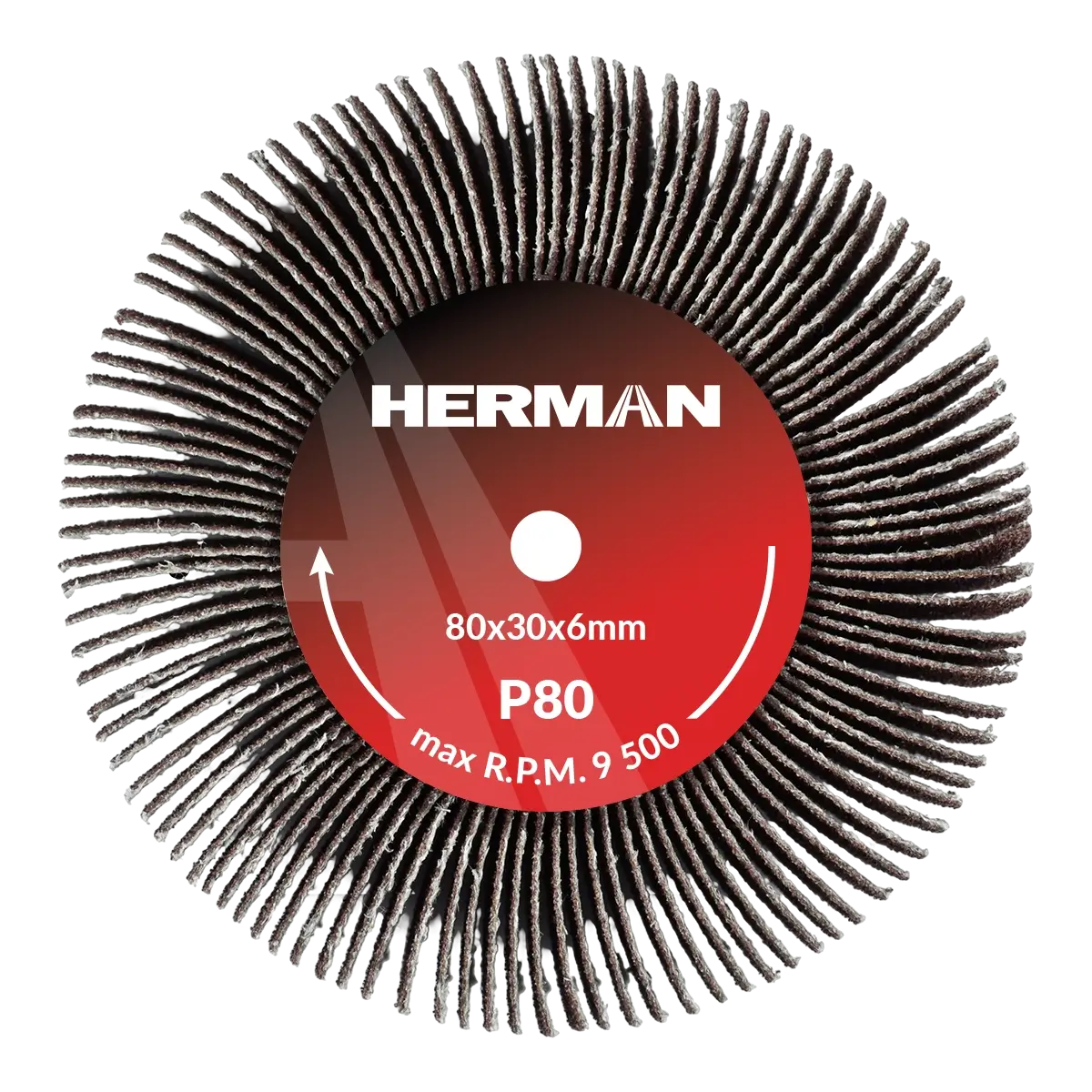 Brúsny kotúč na stopke HERMAN FWS-10/S 80x30x6mm | Corundum | P80