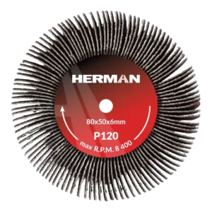 Brúsny kotúč na stopke HERMAN FWS-10/S 80x50x6mm | Corundum | P120