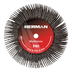 Brúsny kotúč na stopke HERMAN FWS-10/S 80x50x6mm | Corundum | P80