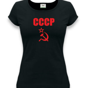 Tričko dámske CCCP čierne s červeným nápisom