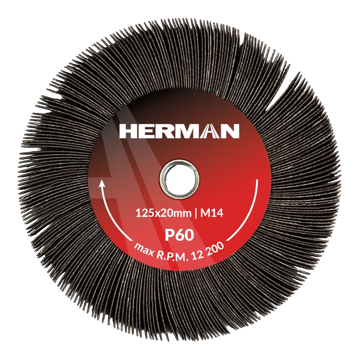 Radiálny lamelový kotúč HERMAN LS-50 Fan 125x20mm | Corundum | P60