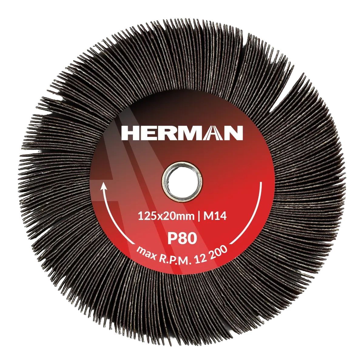 Radiálny lamelový kotúč HERMAN LS-50 Fan 125x20mm | Corundum | P80