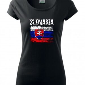 Tričko SLOVAKIA raster dámske - čierne