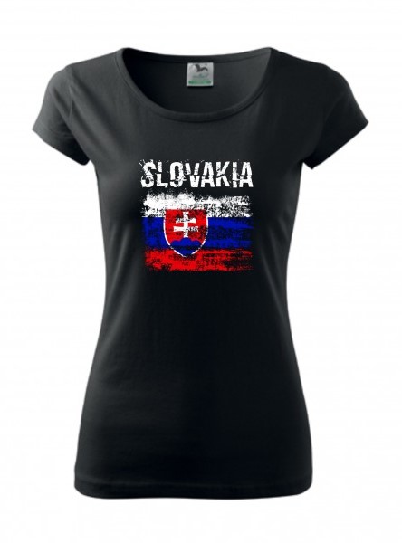 Tričko SLOVAKIA raster dámske - čierne