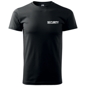 Tričko SECURITY s bielym nápisom - čierne
