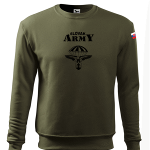Mikina APK Slovak Army BK čierna potlač - olivovozelená
