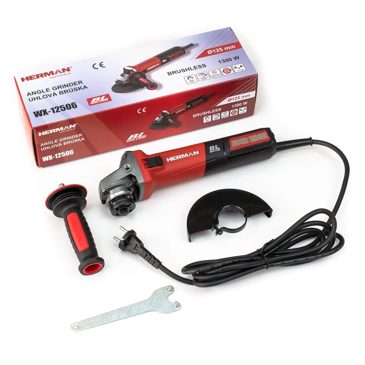 Uhlová brúska HERMAN WX-12506 BL 125 mm | 1300 W | Náradie | Nástroje – Obrázok 4