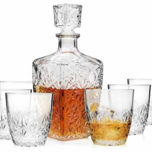 Karafa na rum & whisky + 6 pohárikov