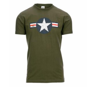 Tričko FOSTEX s potlačou WWII USAF - olivové