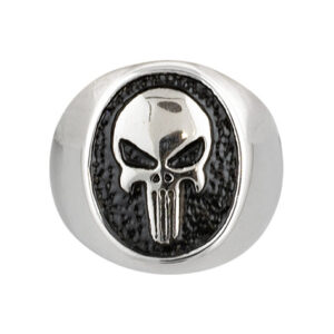 Prsteň ALBAINOX 09982 Skull 20mm - strieborný