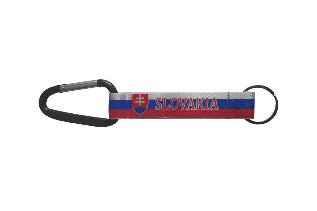Prívesok na kľúče Slovakia - čierna karabína