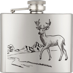 Ploskačka nerezová BARBARIC 40121GR292 Jeleň - 120ml