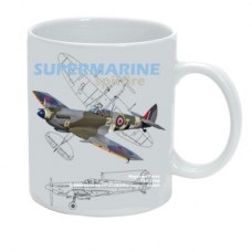 Hrnček keramický STRIKER Supermarine Spitfire - biely