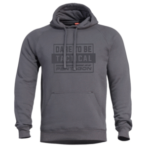 Mikina taktická PENTAGON Phaeton Dare to be tactical s kapucňou - cinder grey