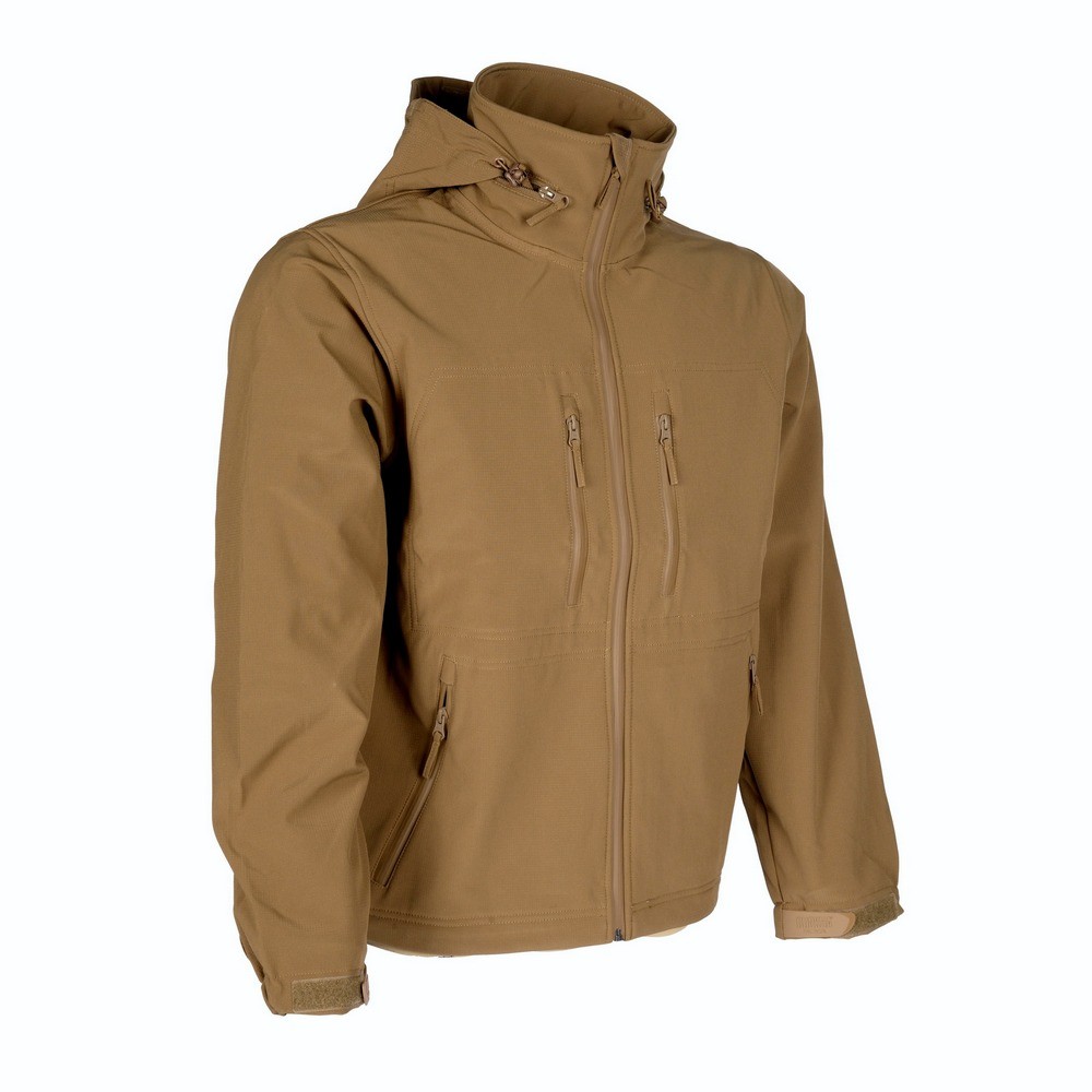 Bunda nepremokavá GURKHA TACTICAL Outdoor Softshell s kapucňou - coyote