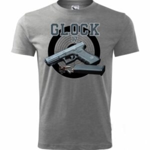 Tričko s potlačou STRIKER Glock 17 - sivošedé