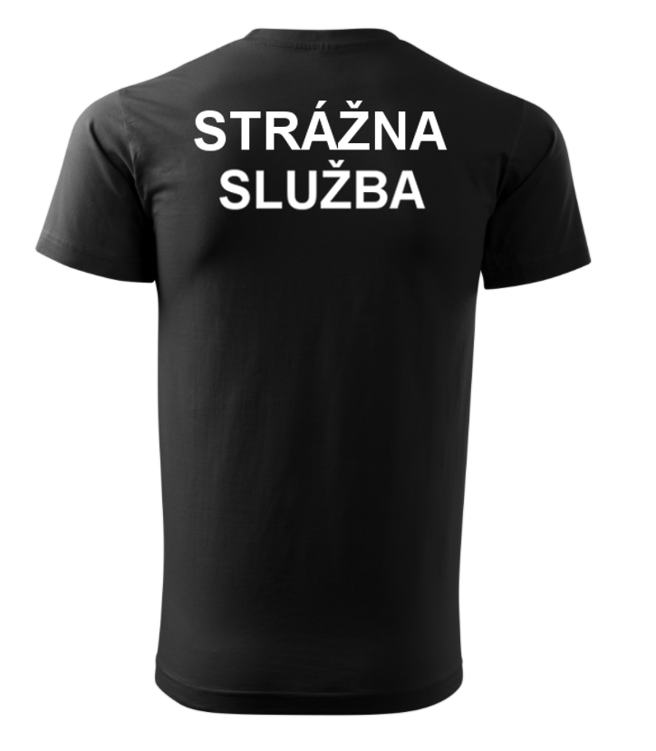 Tričko STRÁŽNA SLUŽBA s bielym nápisom - čierne