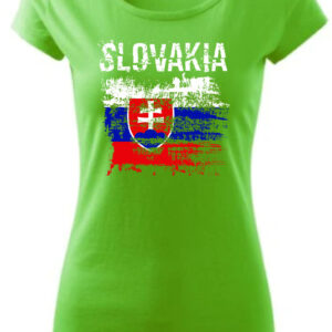 Tričko SLOVAKIA raster dámske - apple green