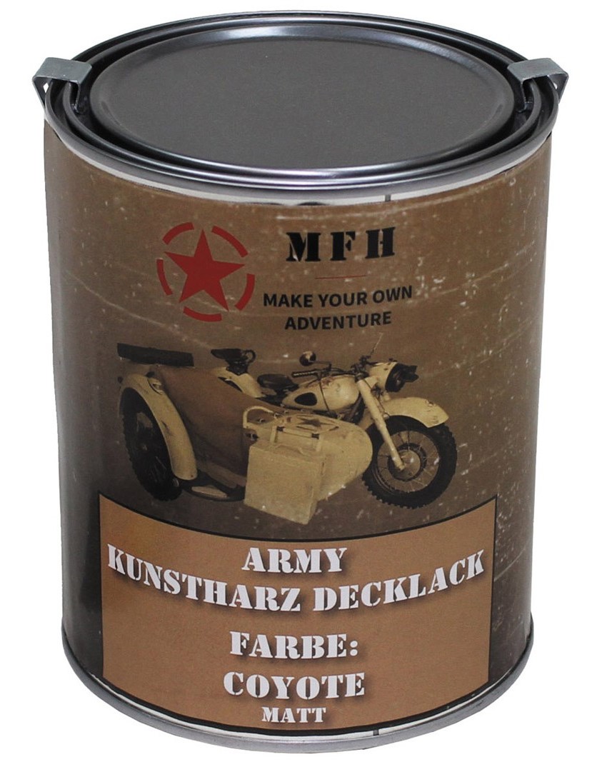 Farba vojenská v plechovke MFH 27377I - matná coyote
