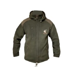 Bunda zateplená HUNTER jeleň NEW fleece s kapucňou - olivovozelená